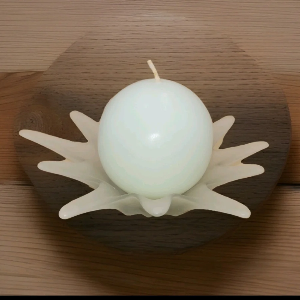 Partylite Glass Candle Holder Splash Sunburst Frosted  White Ball Mexico